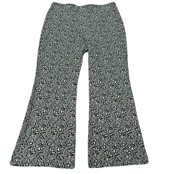 Anthropologie Maeve Margot Kick Flare Crop Pant M Pull On Stretch Paisley Office - Picture 4 of 13